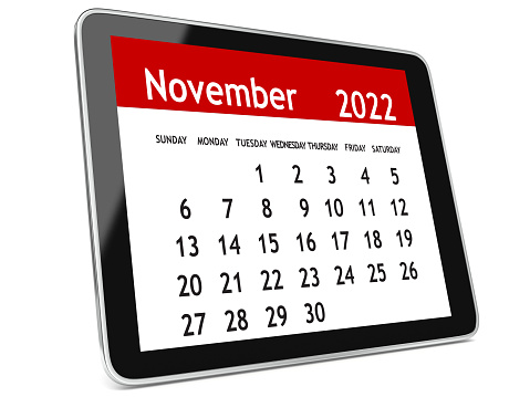 November 2022 calendar tablet