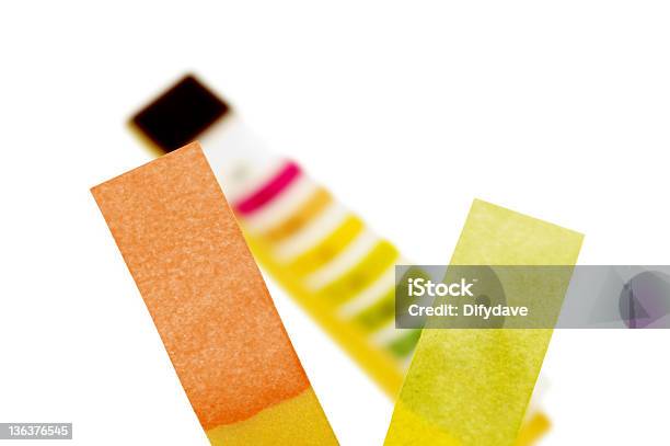 Chemical Indicator Papers With Chart Stock Photo - Download Image Now - pH value, Litmus Test, Scientific Experiment