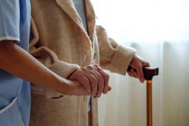 istock Senior lady in elderly care home. 1363767030
