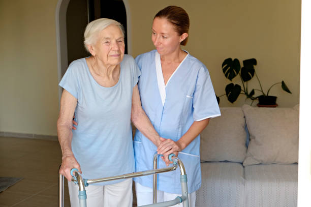 istock Senior lady in elderly care home. 1363767096