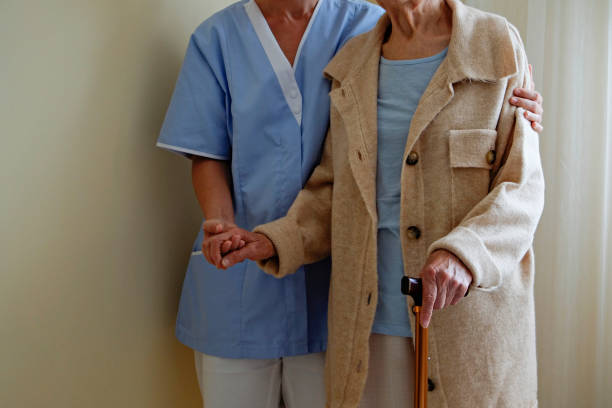 istock Senior lady in elderly care home. 1363767127
