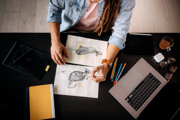 istock Unrecognisable artist working on his new artwork 1363771007