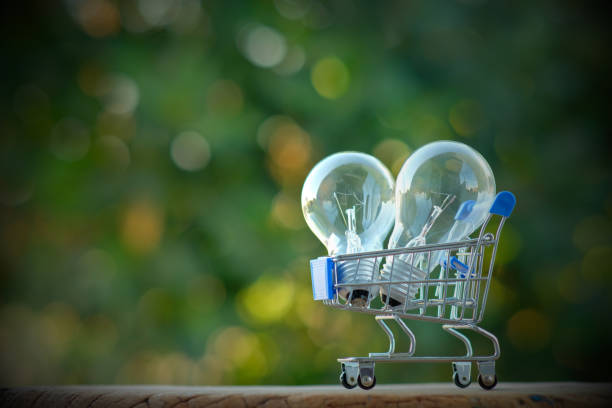 istock Light bulb in trolley, idea innovation and inspiration concept, new technology in the future 1363773221