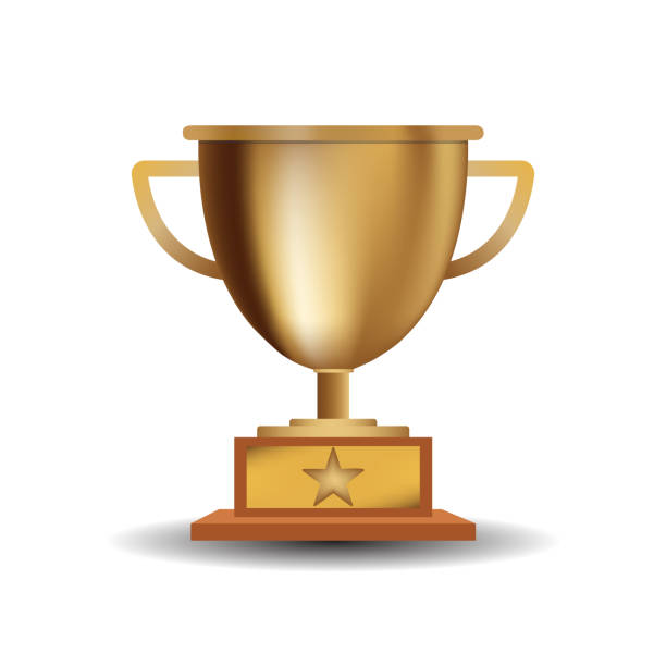 Trophy vector emoji illustration isolated on white background Trophy vector emoji illustration isolated on white background. Winners gold cup. 3d illustration. good job emoji stock illustrations
