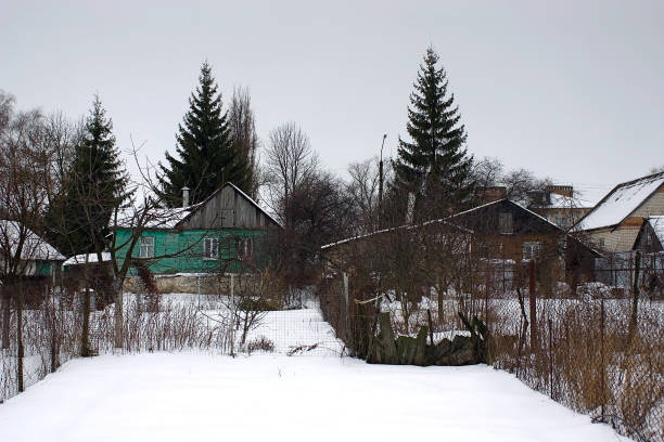istock winter landscape in the village 1363775739
