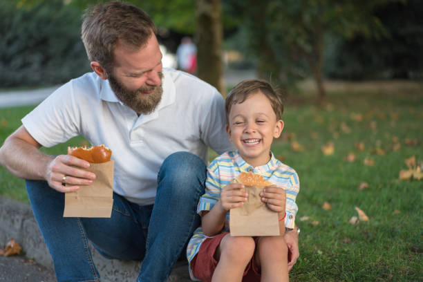 istock Father and son having lunch brake 1363776846