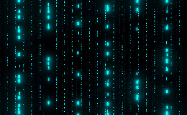 istock Abstract futuristic technology background, glitter green particles falling down 1363779184