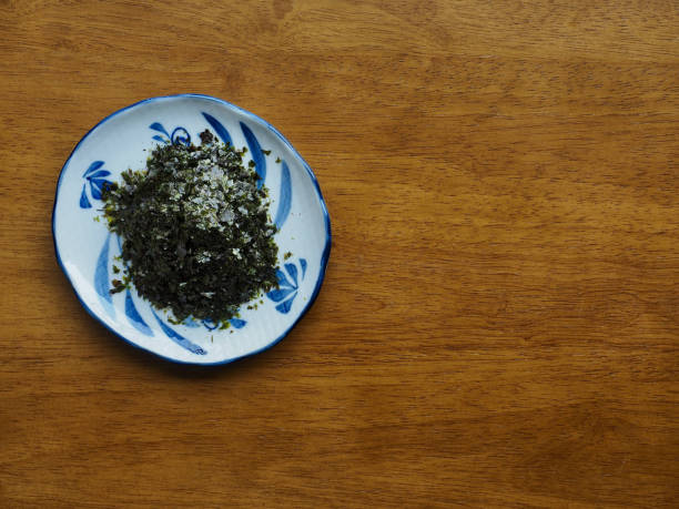 korean food dried laver, laver powder - ascidiacea bildbanksfoton och bilder
