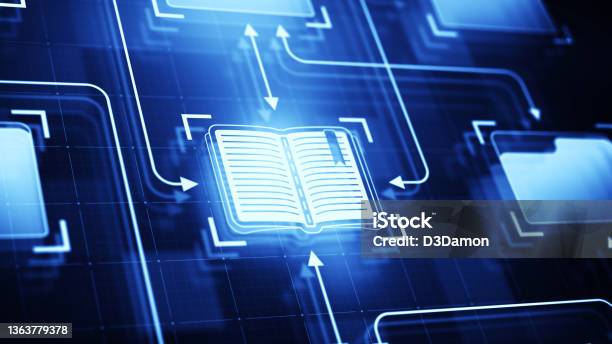 Online Education Concept Stock Photo - Download Image Now - Technology, Digitally Generated Image, Library