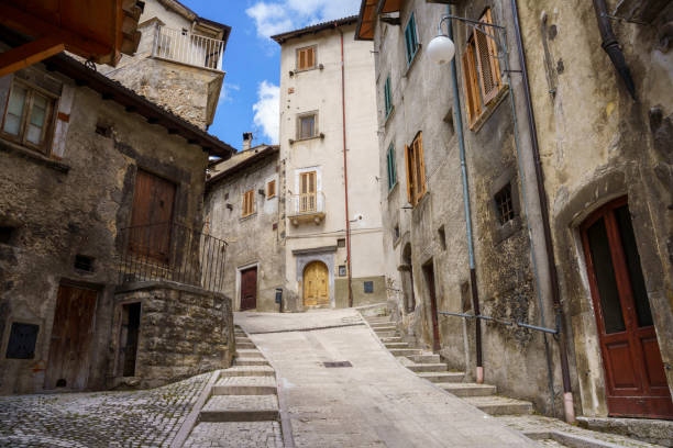 Scanno, old town in Abruzzo, Italy stock photo