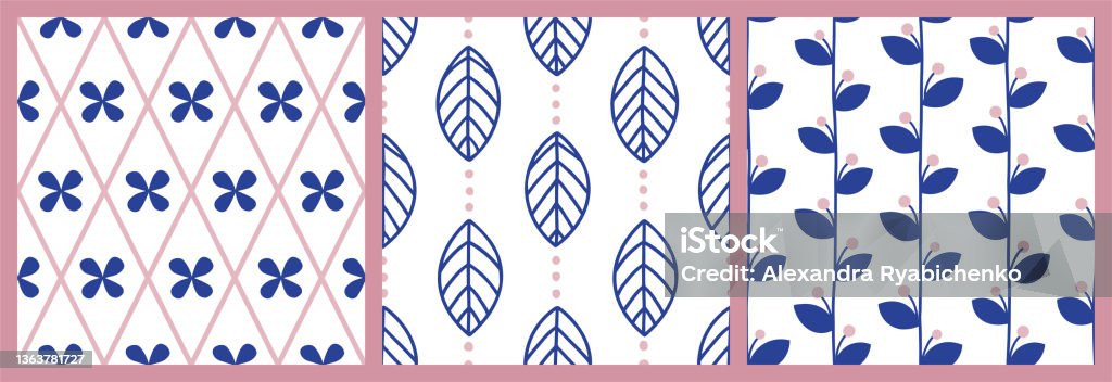 Scandi Pattern Collection Scandi Pattern 1100122 Stock Illustration - Download Image Now - Fern ...