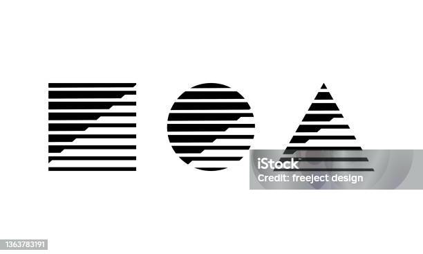 Offset Line Design Offset Line Gradient Basic Shape With Minimalist Abstract Pattern In It ...