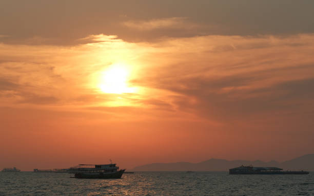 istock beautiful red sunset at sea 1363784036