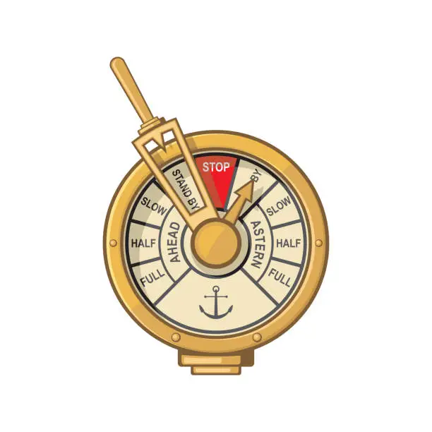 Vector illustration of Engine order telegraph, EOT or Chadburn device