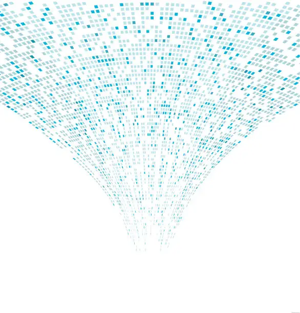 Vector illustration of pixels funnel