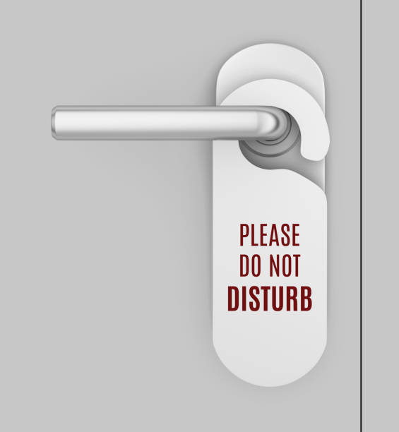 istock Hotel door hanger with label do not disturb 1363788955