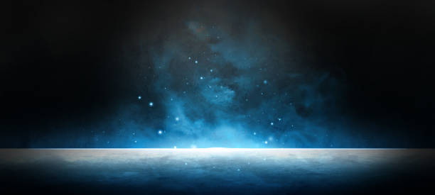 istock Pleasant Showcase Display Lighting Spotlight And Smoke Boldness Bizarre with Light Steel Blue Colors Smoky Cloudy Background Wallpaper Fantasy Concept For Product Display And Presentation 1363790288