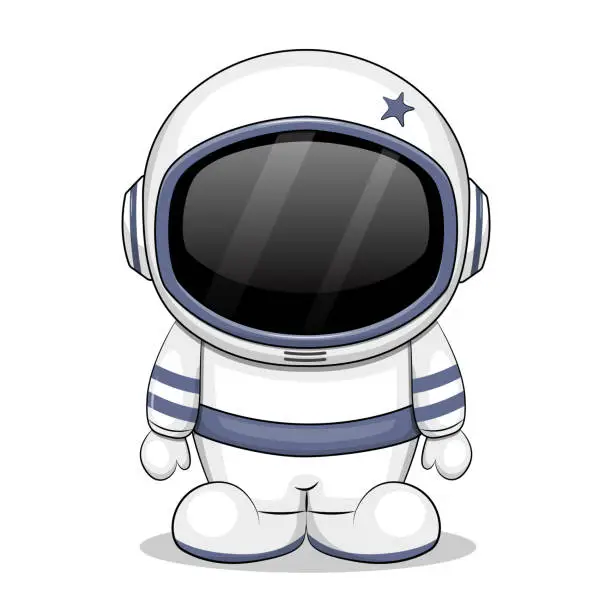 Vector illustration of Cute cartoon astronaut.