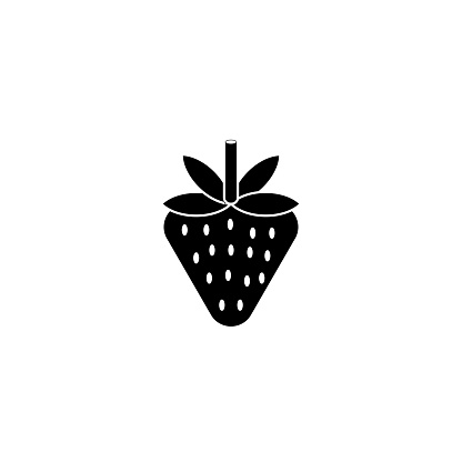 Strawberry icon vector in linear style on white background. Sweet food. Vector graphic.