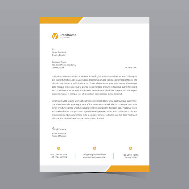 Letterhead Template Letterhead Template square business card mockup stock illustrations