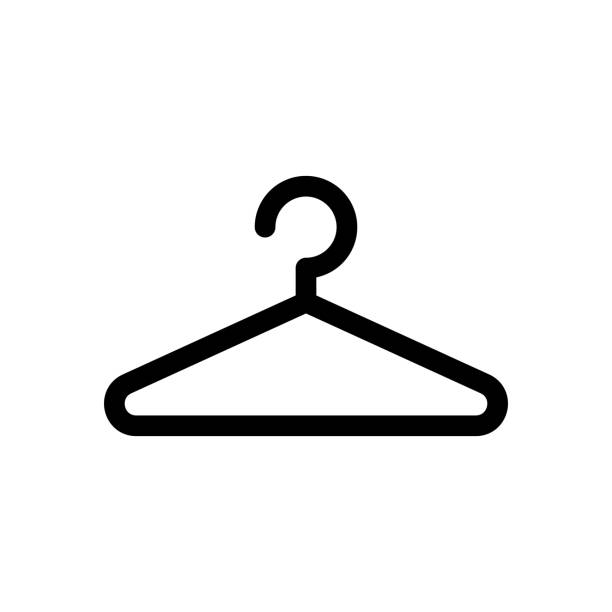 kleiderbügel vektor-symbol. hanger isolierte vektorillustration auf weißem hintergrund. - ständer stock-grafiken, -clipart, -cartoons und -symbole