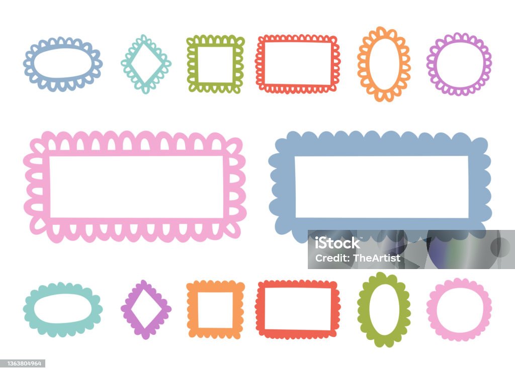 Hand Drawn Frames Vector Design Illustration Isolated On White ...