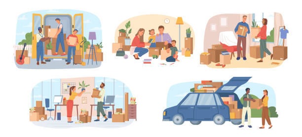 Relocation Drawing Simple 2,000+ Family Relocation Stock Illustrations, Royalty-Free Vector ...