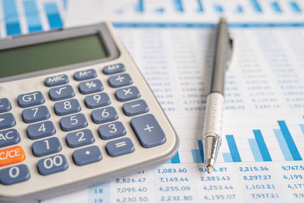 istock Calculator on graph paper. Finance development, Banking Account, Statistics, Investment Analytic research data economy, Stock exchange trading, Business company concept. 1363814605