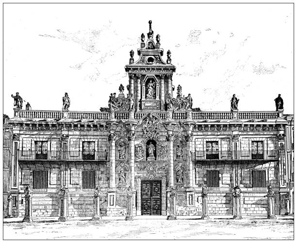 Antique illustration: Valladolid University vector art illustration