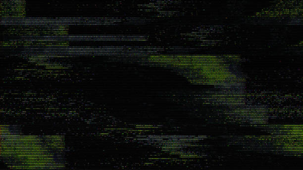 istock Glitch noise static television VFX pack. Visual video effects stripes background, CRT tv screen no signal glitch effect 1363820138