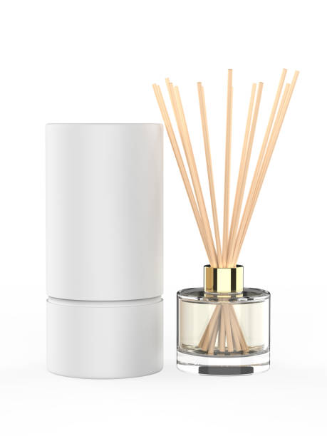 blank reed diffuser aroma stick fragrance scent perfume paper box packaging for template. - máy khuếch tán hương liệu hình ảnh sẵn có, bức ảnh & hình ảnh trả phí bản quyền một lần