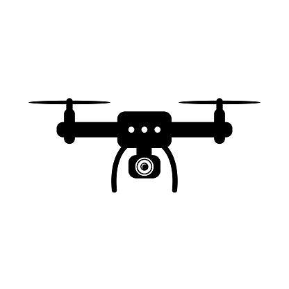 Drone, quadcopter isolated vector icon on white background. Drone icon, great design for any purposes.