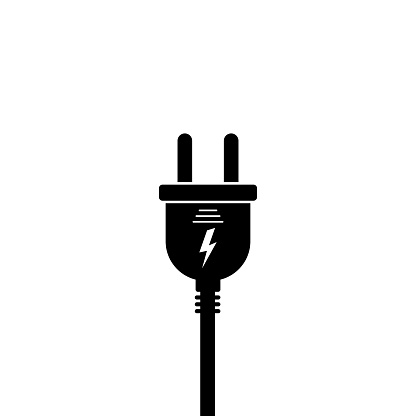 Power plug vector icon on white background. Vintage power plug, great design for any purposes. Isolated vector illustration.