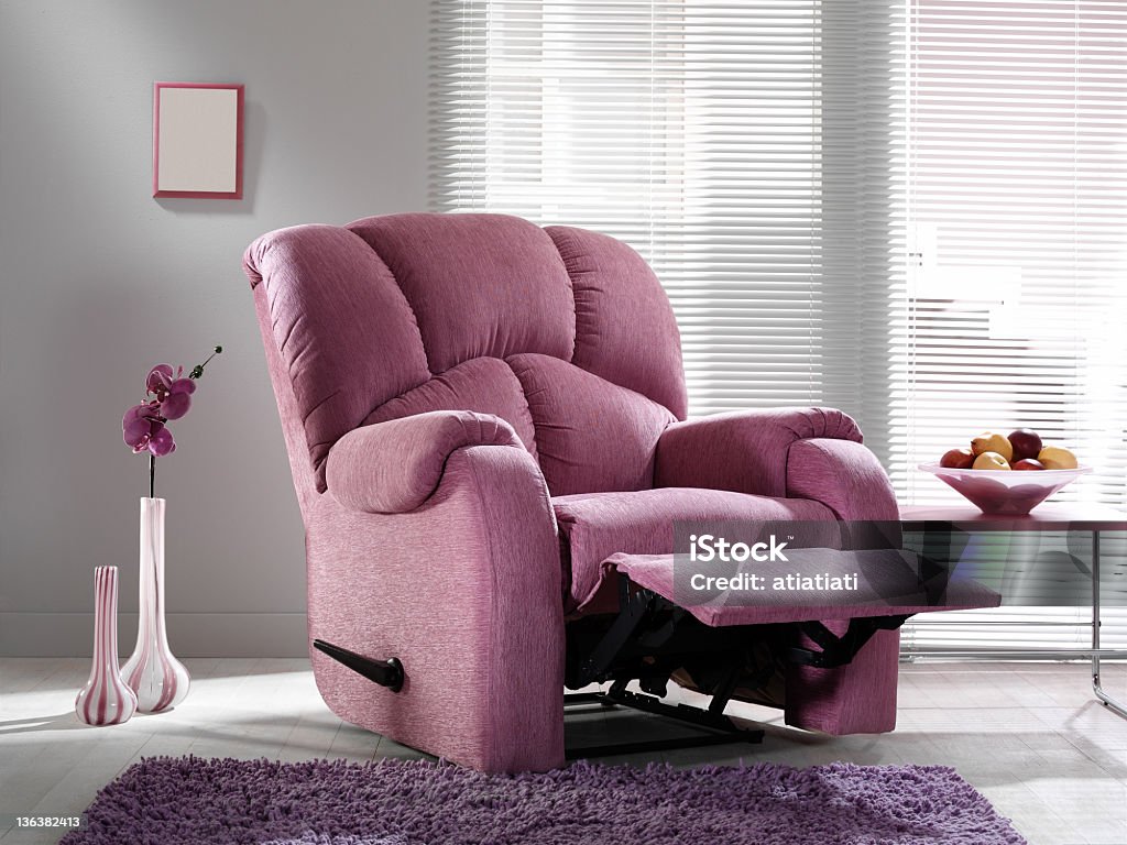 tv chair in the living room Reclining Chair Stock Photo