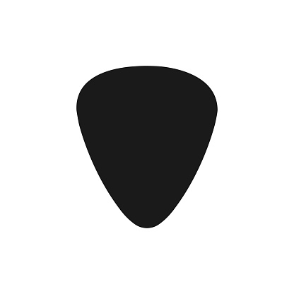 Guitar pick vector icon. Hand drawn guitar pick. Isolated vector illustration. Sound symbol.
