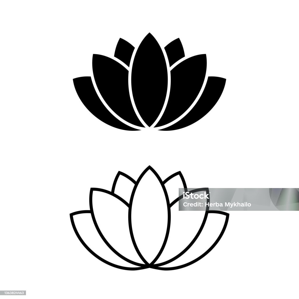 Biểu Tượng Vector Hoa Sen Trên Nền Trắng Biểu Tượng Yoga Biểu ...