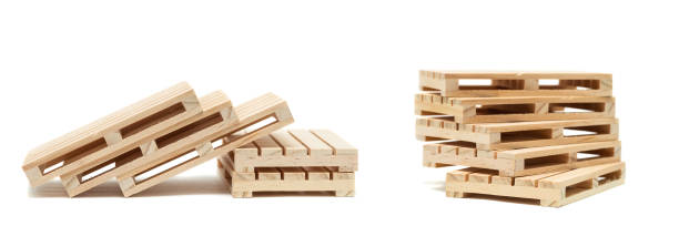 istock empty wooden pallet isolated on white background..