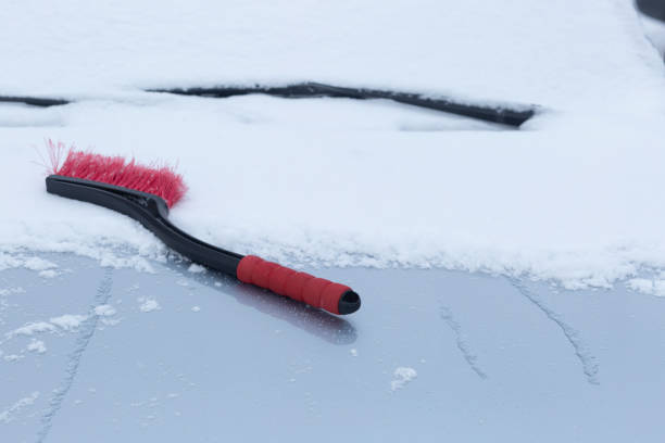 istock A brush for cleaning snow from a car. 1363828542