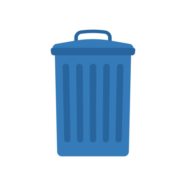 Trash bin icon. Trash can. Colored silhouette. Front side view. Vector simple flat graphic illustration. The isolated object on a white background. Isolate. Trash bin icon. Trash can. Colored silhouette. Front side view. Vector simple flat graphic illustration. The isolated object on a white background. Isolate. garbage can stock illustrations