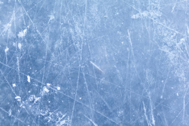 istock Empty ice rink with skate marks after the session outdoor. 1363831743
