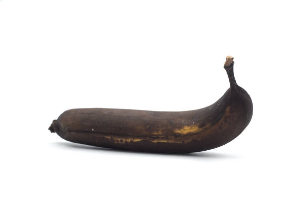 brązowy banan na białym tle - banana rotting ripe above zdjęcia i obrazy z banku zdjęć