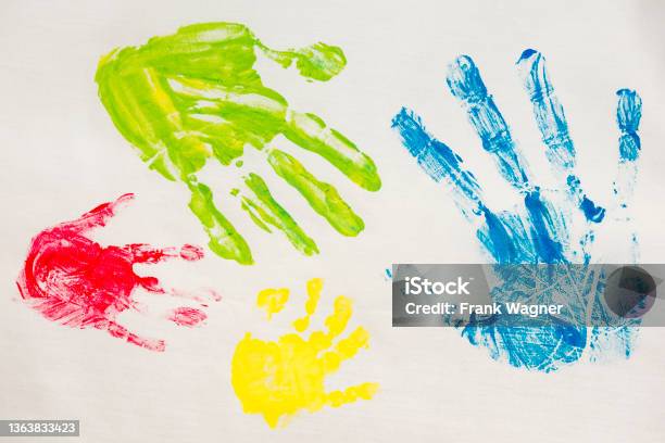 Hände Stock Photo - Download Image Now - Finger Painting, Child, Fingerprint