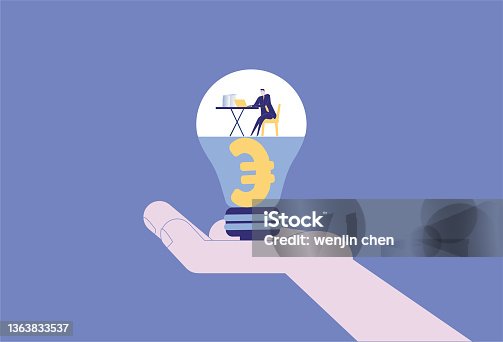 istock business man working in euro light bulb 1363833537