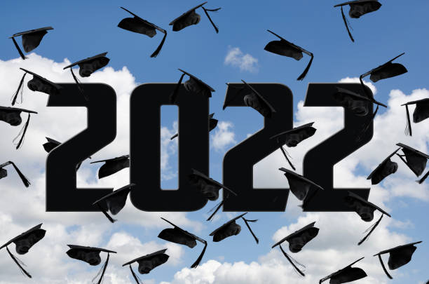 istock Airborne 2022 Graduation Caps In Sky 1363833747