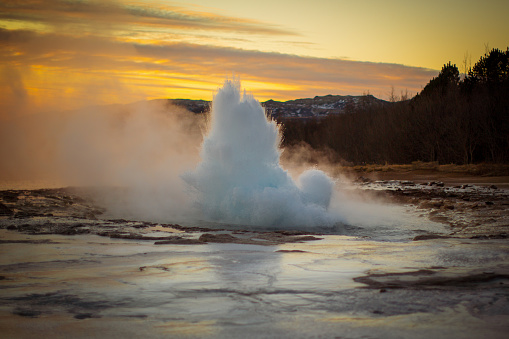 Strokkur is Iceland’s most visited active geyser. One of the three major attractions on the world-famous Golden Circle sightseeing route, it is usually visited alongside Gullfoss Waterfall and Þingvellir National Park.