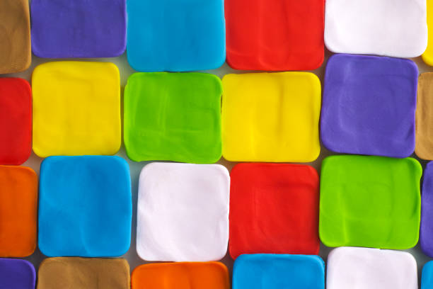 A colorful polymer clay squares stock photo