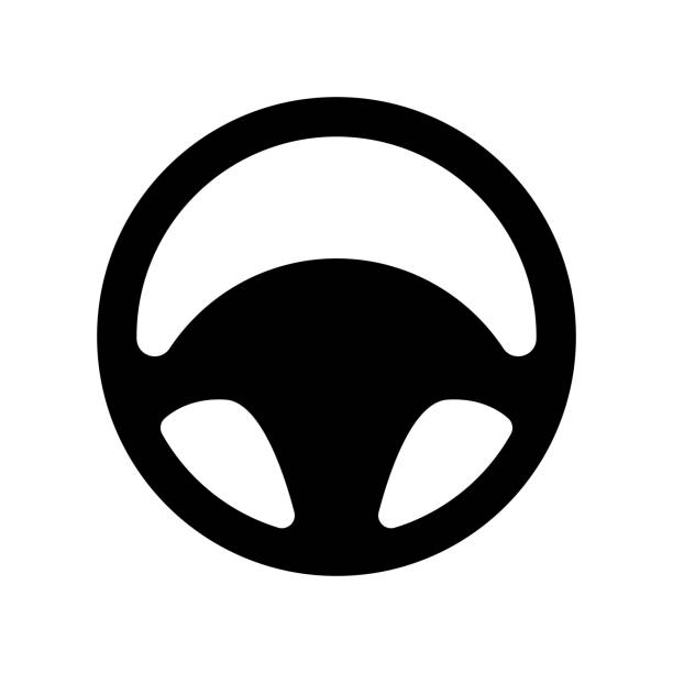 illustrazioni stock, clip art, cartoni animati e icone di tendenza di vettore icona volante su sfondo bianco. ruota dell'auto. - steering wheel