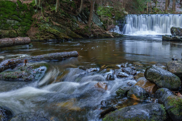 istock Waterfall with stones in the mountains 1363837264