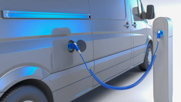 istock Electric van at charging station gray 1363837787