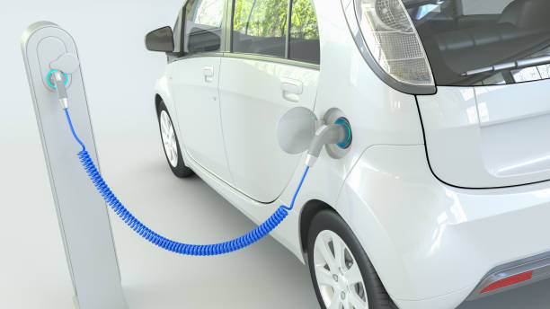 istock White Electric car charging close up 1363838465